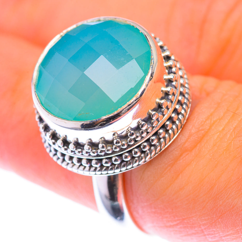 Aqua Chalcedony Ring Size 7.5 (925 Sterling Silver) RING139876