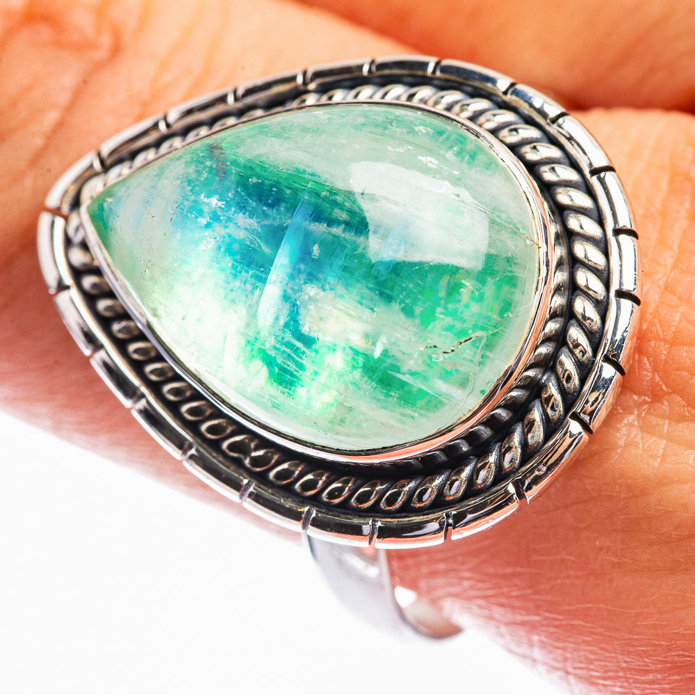 Green Moonstone Ring Size 10.25 (925 Sterling Silver) R141924