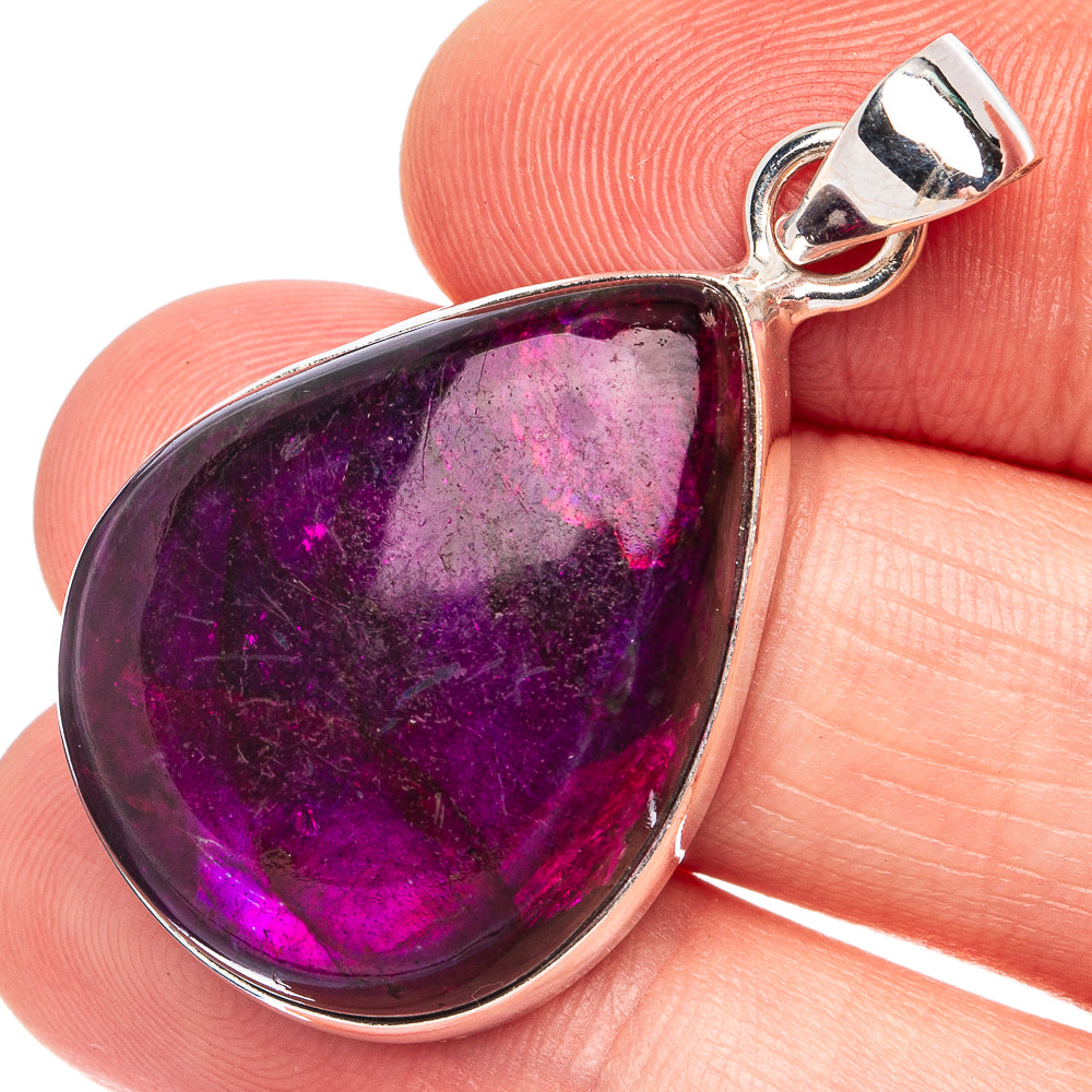 Purple Labradorite Pendant 1 5/8" (925 Sterling Silver) P45125