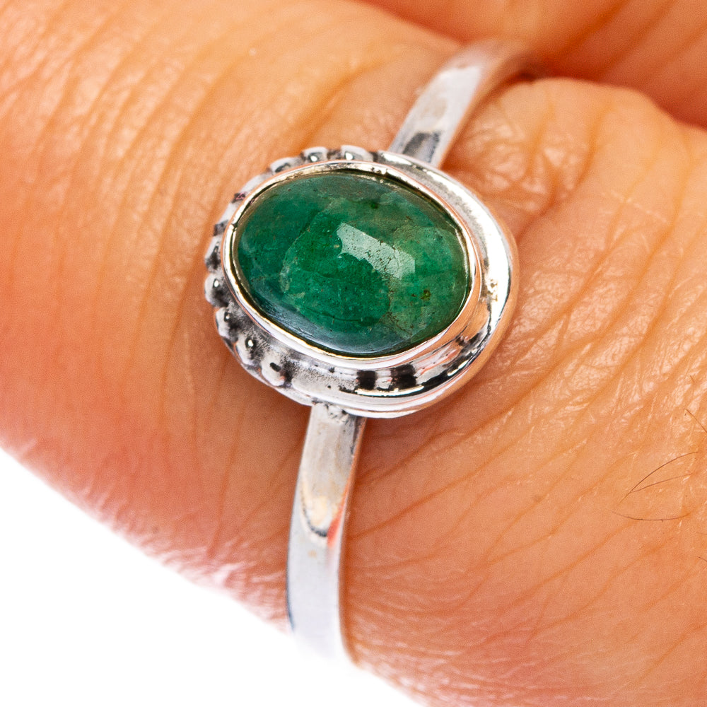 Emerald Dainty Ring Size 8 (925 Sterling Silver) R145377