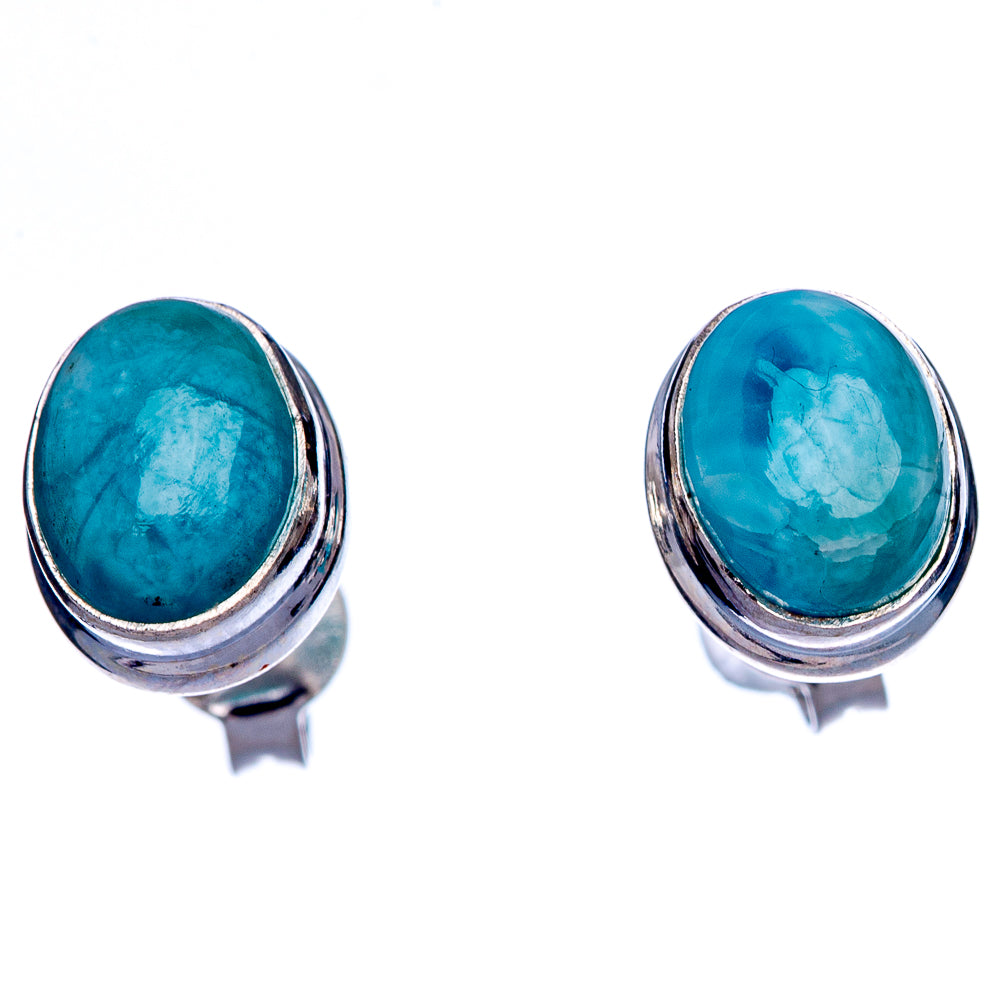 Rare Larimar Earrings 3/8" (925 Sterling Silver) E433313