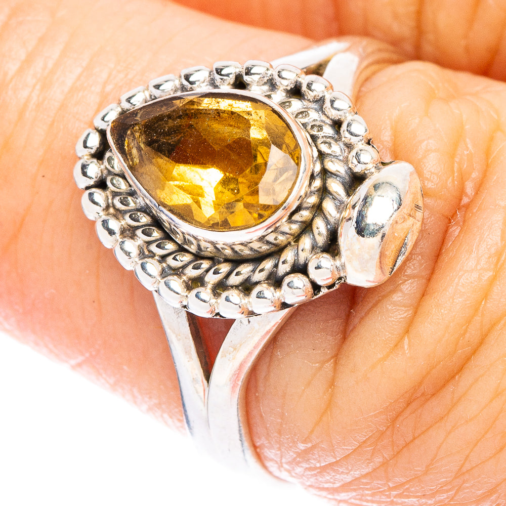 Faceted Citrine Dainty Ring Size 7 (925 Sterling Silver) R146953