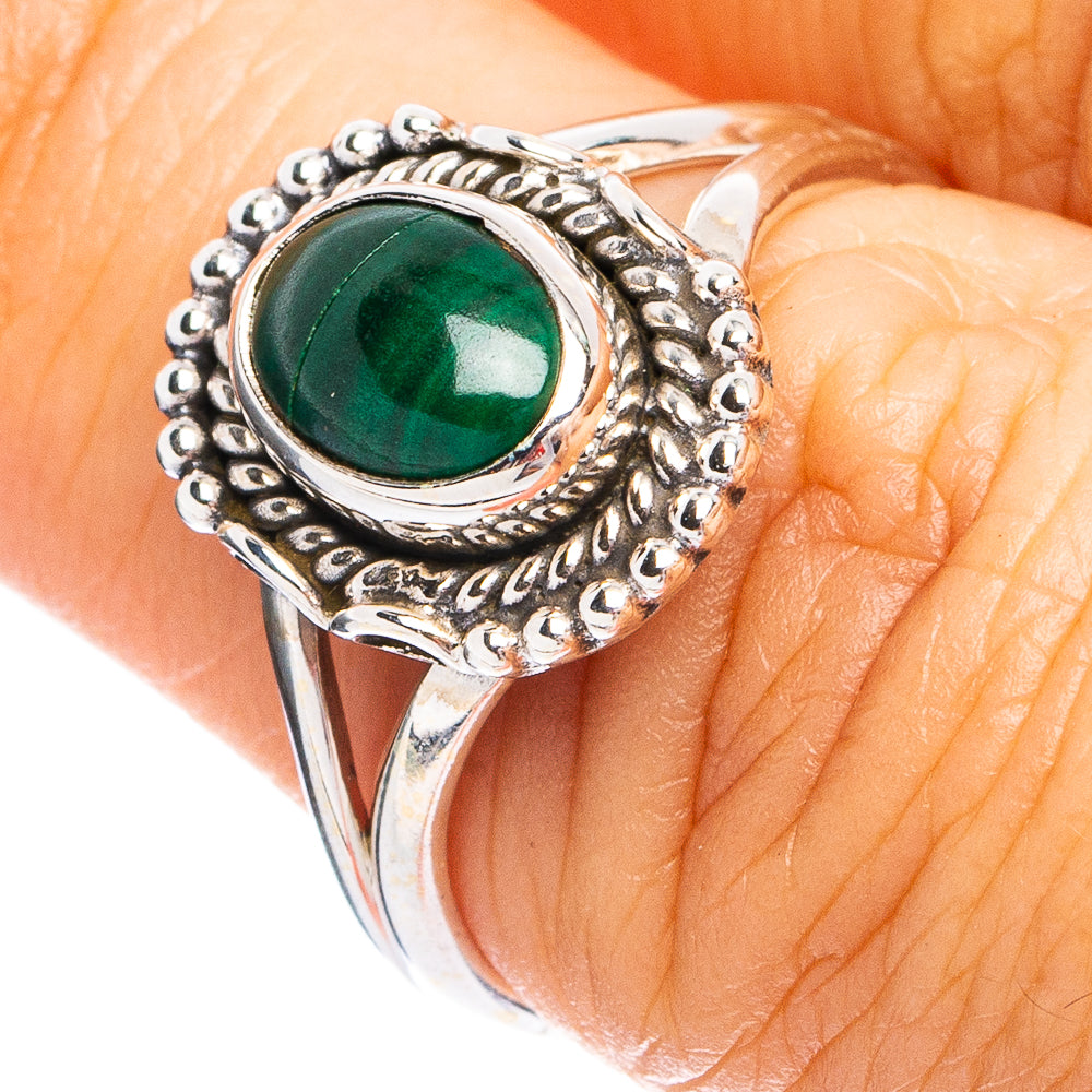 Dainty Malachite Ring Size 7 (925 Sterling Silver) R8718