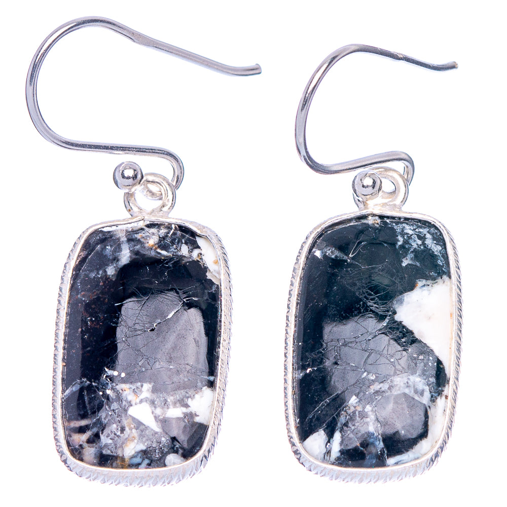 Zebra Jasper Earrings 1 3/8" (925 Sterling Silver) E1891