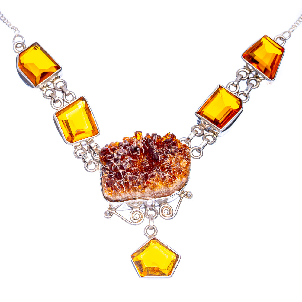 Citrine Crystal Necklace 18 1/2" (925 Sterling Silver) N90091