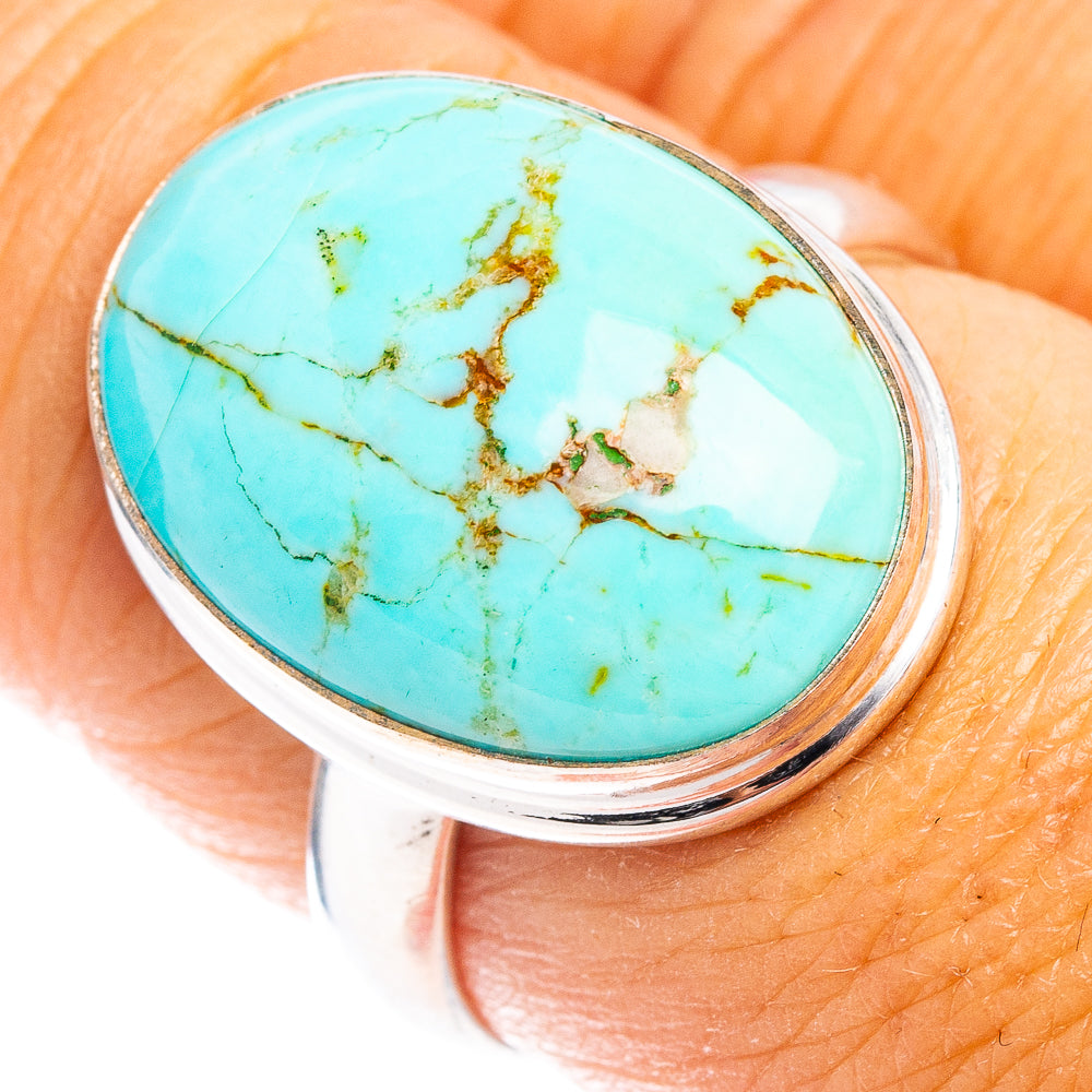 Rare Kingman Turquoise Ring Size 8 (.925 Sterling Silver)