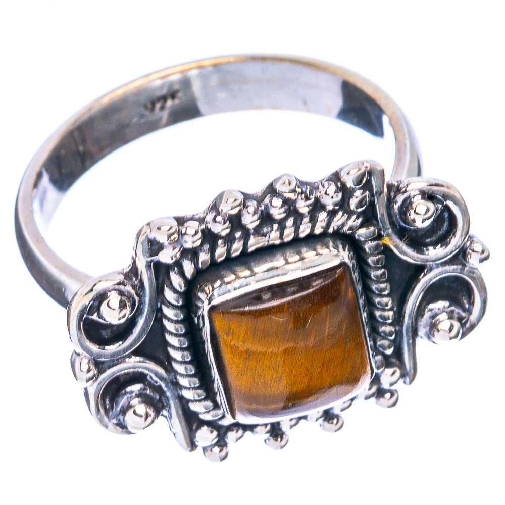 Tiger Eye Dainty Ring Size 6.75 (925 Sterling Silver) R5205