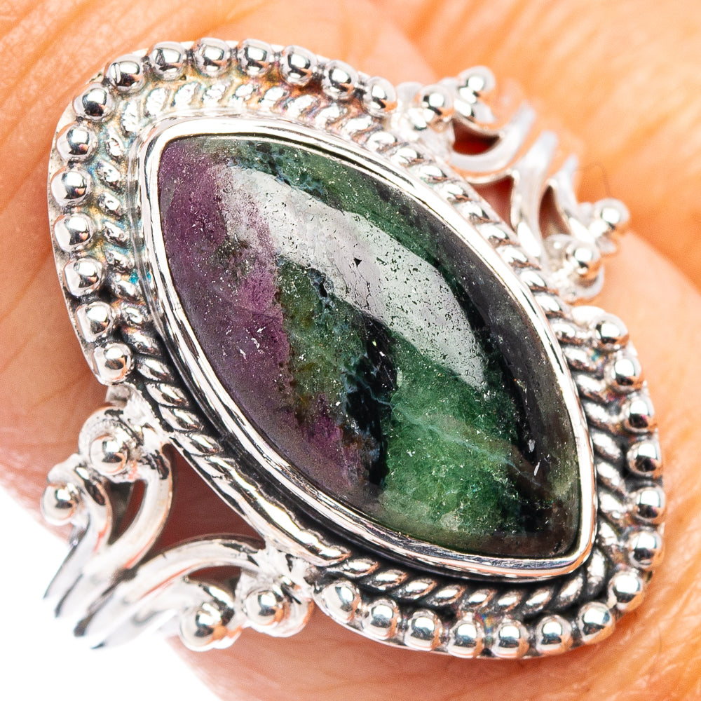 Premium Ruby Zoisite Ring Size 7.75 (.925 Sterling Silver)