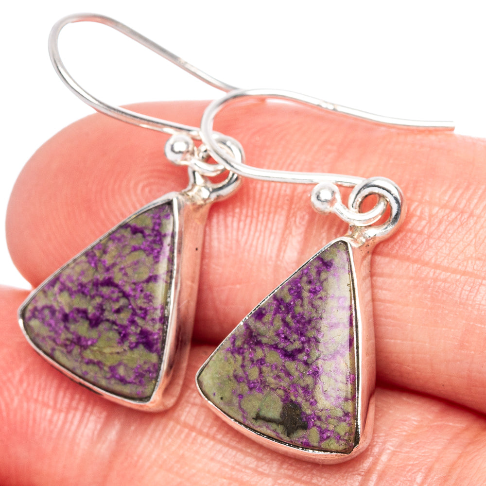 Ruby Zoisite Earrings 1 1/8" (925 Sterling Silver) E1112