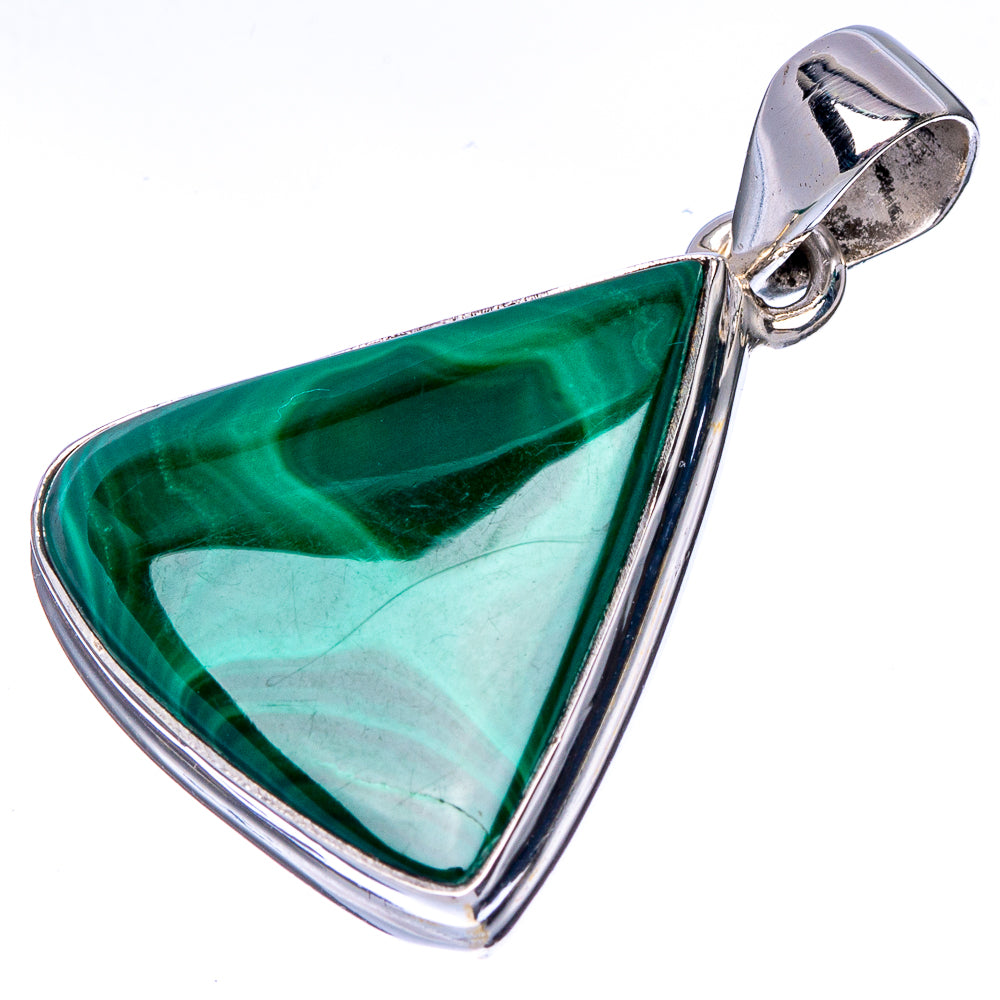 Malachite Pendant 1 1/4" (925 Sterling Silver) P40960