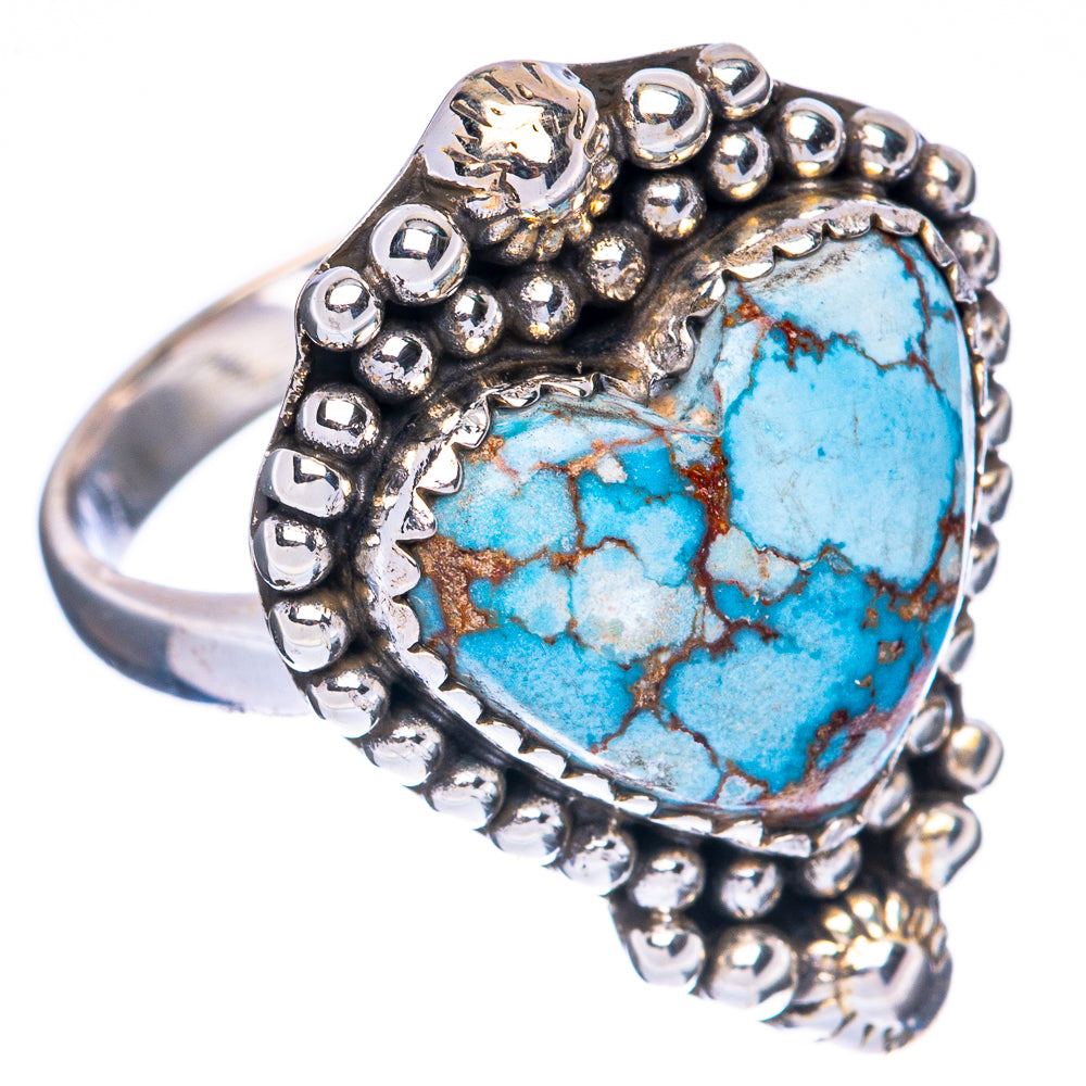 Rare Golden Hills Turquoise Heart Ring Size 7.75 (925 Sterling Silver) R2973