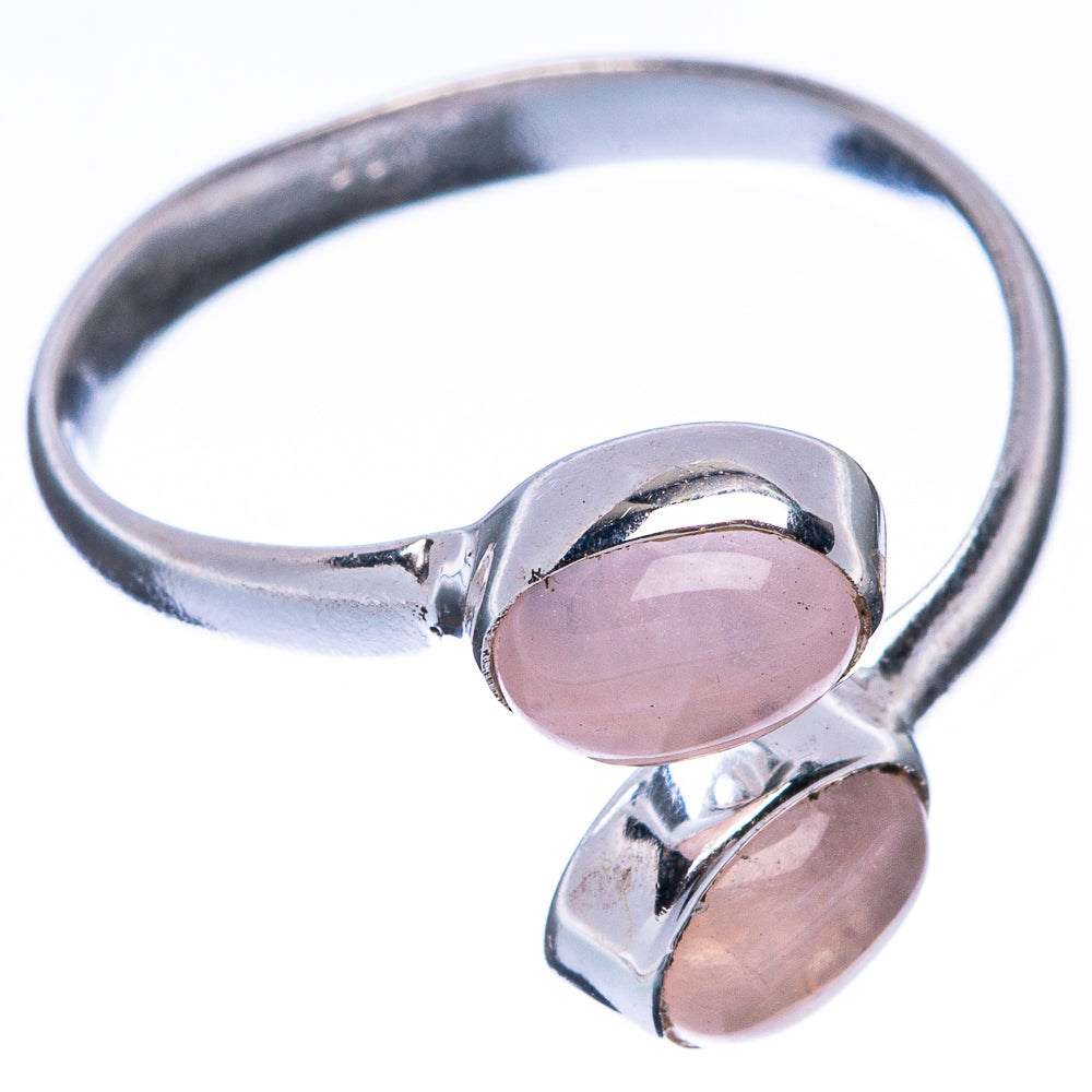 Rose Quartz Dainty Ring Size 7 Adjustable (925 Sterling Silver) R5705