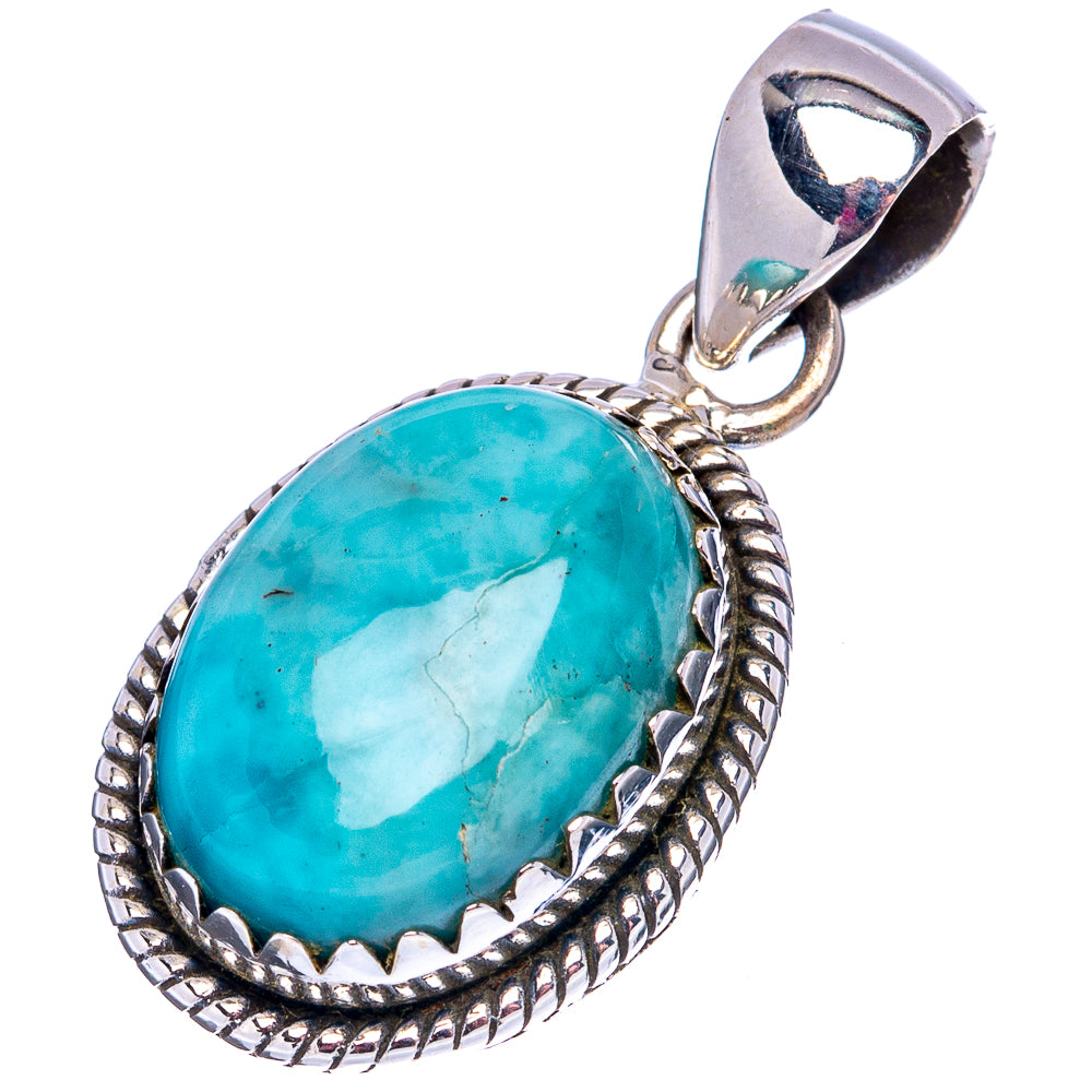 Rare Larimar Pendant 1 1/8" (.925 Sterling Silver)