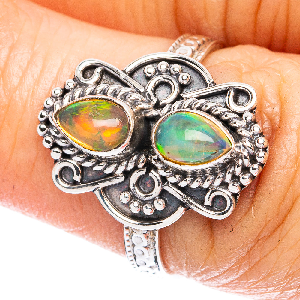 Rare  Ethiopian Opal Ring Size 6.75 (925 Sterling Silver) R3731