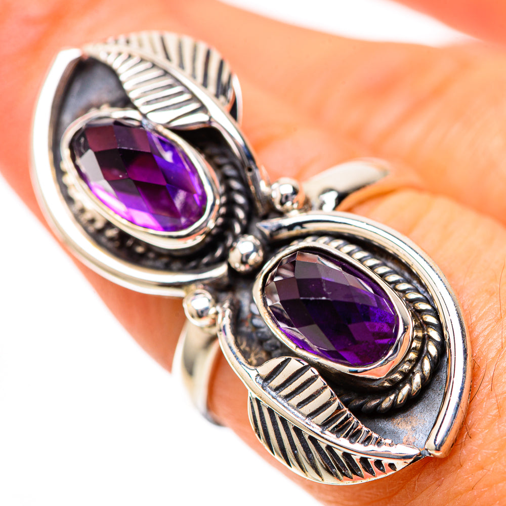 Large Faceted Amethyst 925 Sterling Silver Ring Size 7.25 (925 Sterling Silver) RING139704