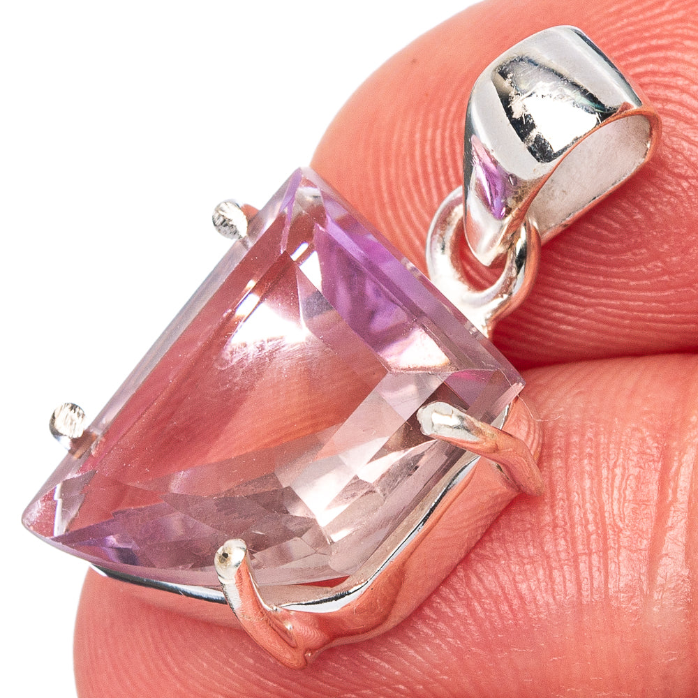 Faceted Amethyst Pendant 7/8" (925 Sterling Silver) P42999