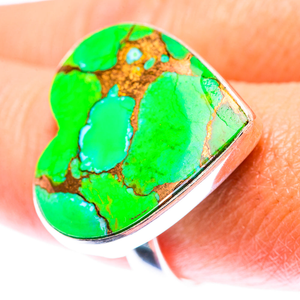 Green Copper Composite Turquoise Ring Size 9 (925 Sterling Silver) RING140118