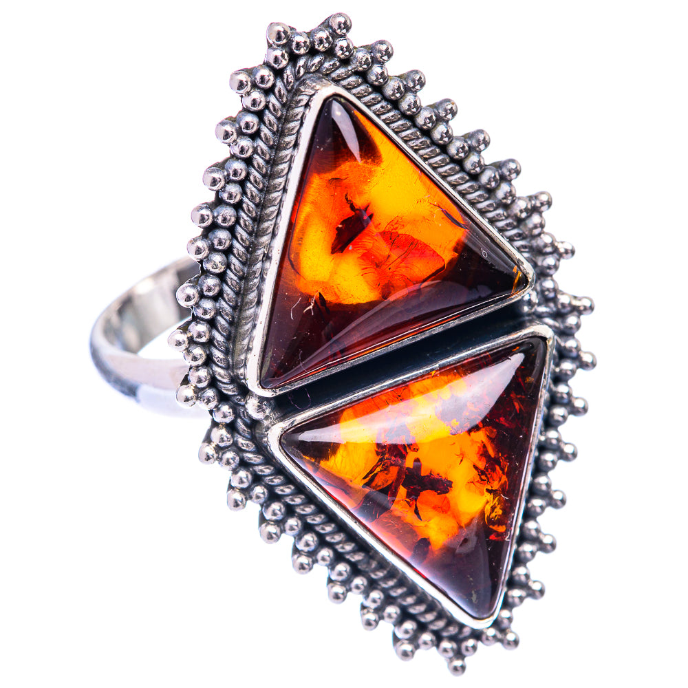 Large Baltic Amber Ring Size 9.75 (925 Sterling Silver) R141030