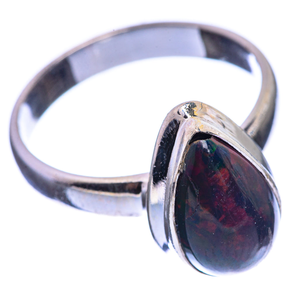 Black Opal 925 Sterling Silver Ring Size 8