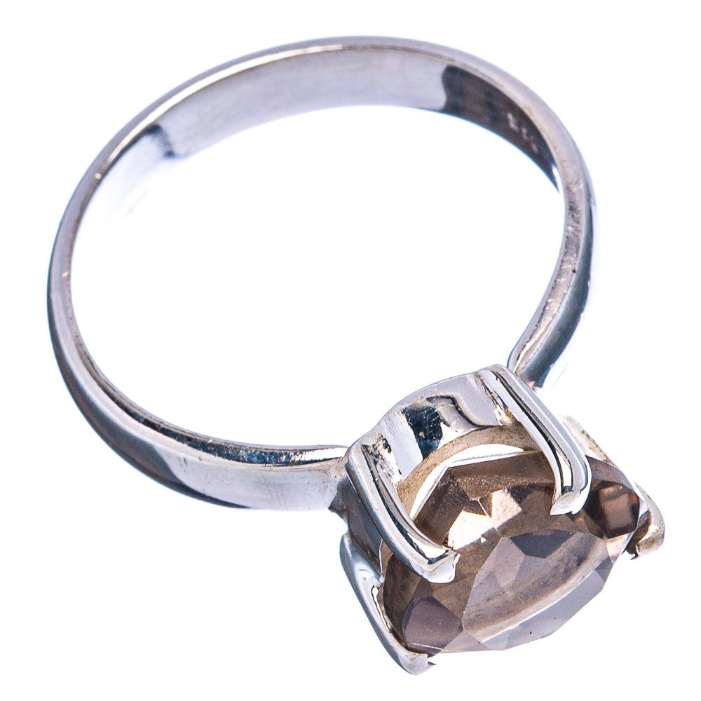 Faceted Smoky Quartz Ring Size 7 (.925 Sterling Silver)