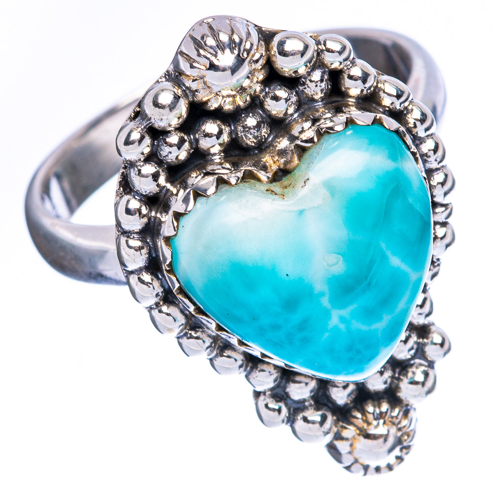 Larimar Heart Ring Size 8.5 (925 Sterling Silver) R2373