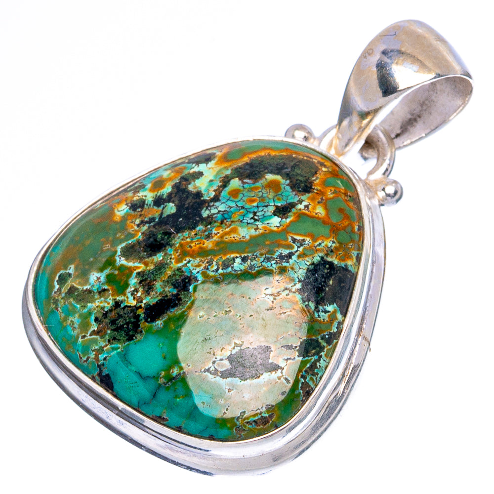 Rare Arizona Spiderweb Turquoise Pendants 1 1/4" (925 Sterling Silver) P43244