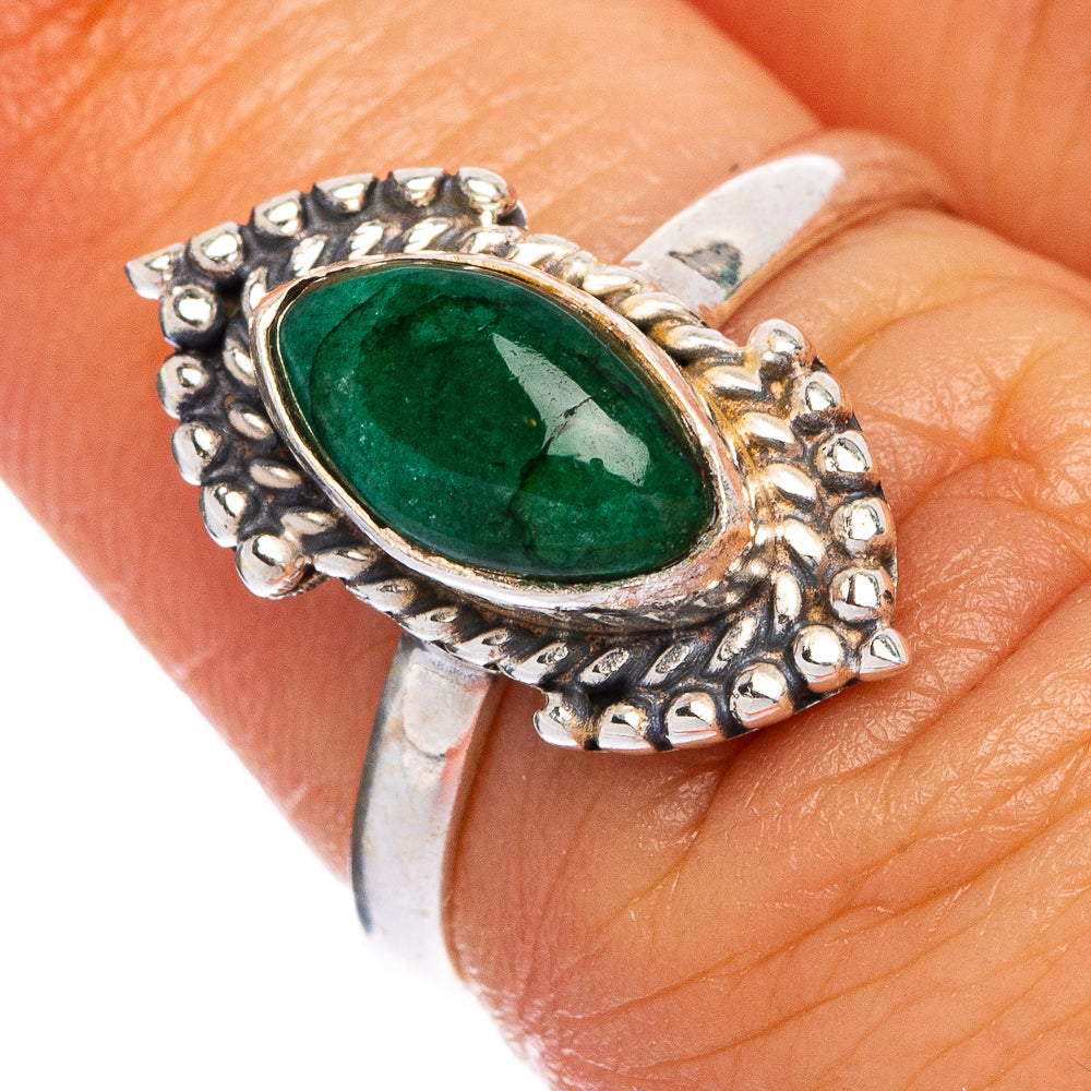 Malachite Dainty Ring Size 6 (925 Sterling Silver) R145424
