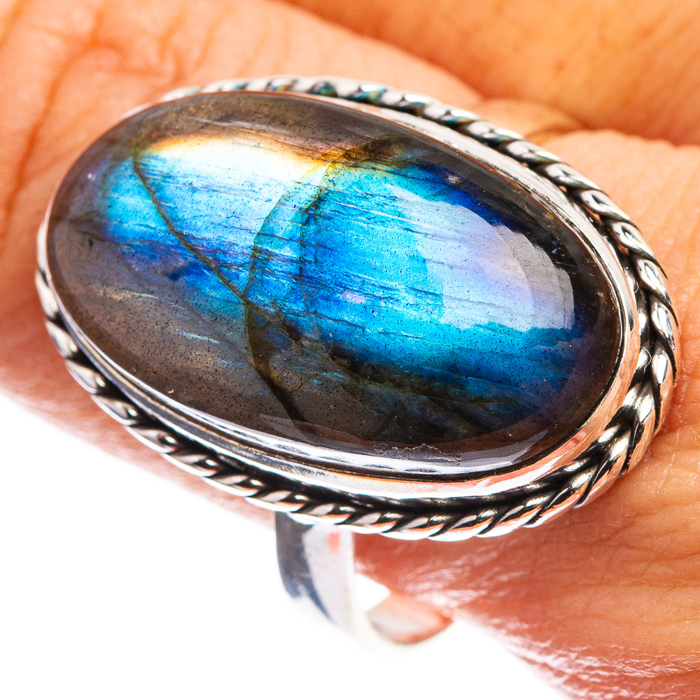 Large Labradorite Ring Size 10.75 (925 Sterling Silver) R143192