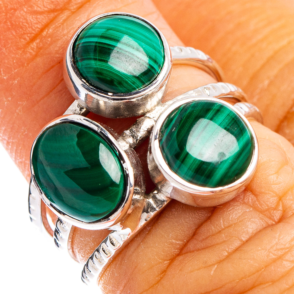 Premium Malachite Ring Size 5.75 (.925 Sterling Silver)