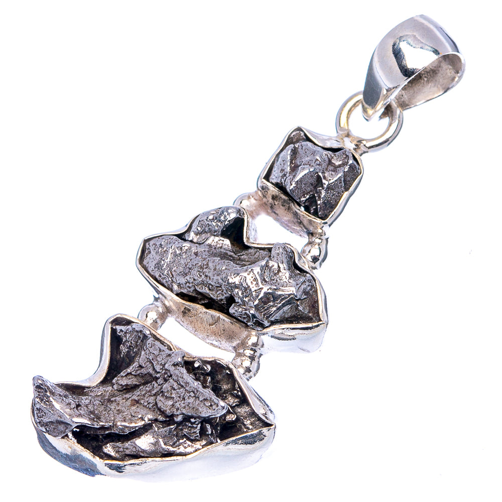 Rare Campo Del Cielo Meteorite Pendant 1 5/8" (.925 Sterling Silver)