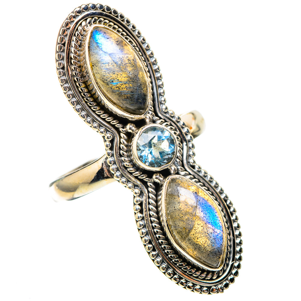 Large Labradorite Ring Size 9 (925 Sterling Silver) RING138004