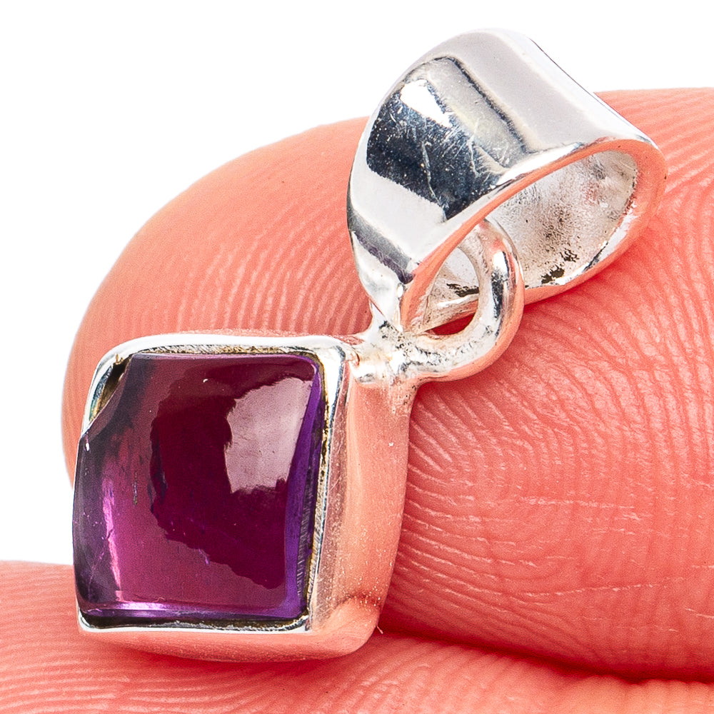 Dainty Amethyst Pendant 3/4" (925 Sterling Silver) P45252