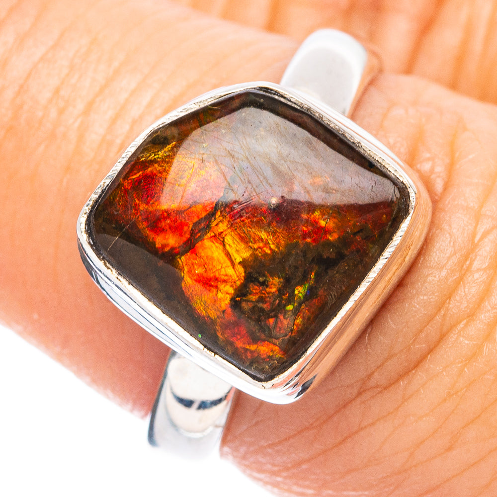 Rare Ammolite Ring Size 7 (925 Sterling Silver) R4883