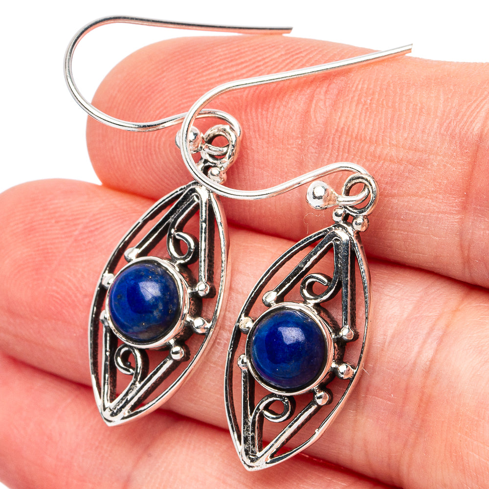 Lapis Lazuli Earrings 1 1/2" (925 Sterling Silver) E3004