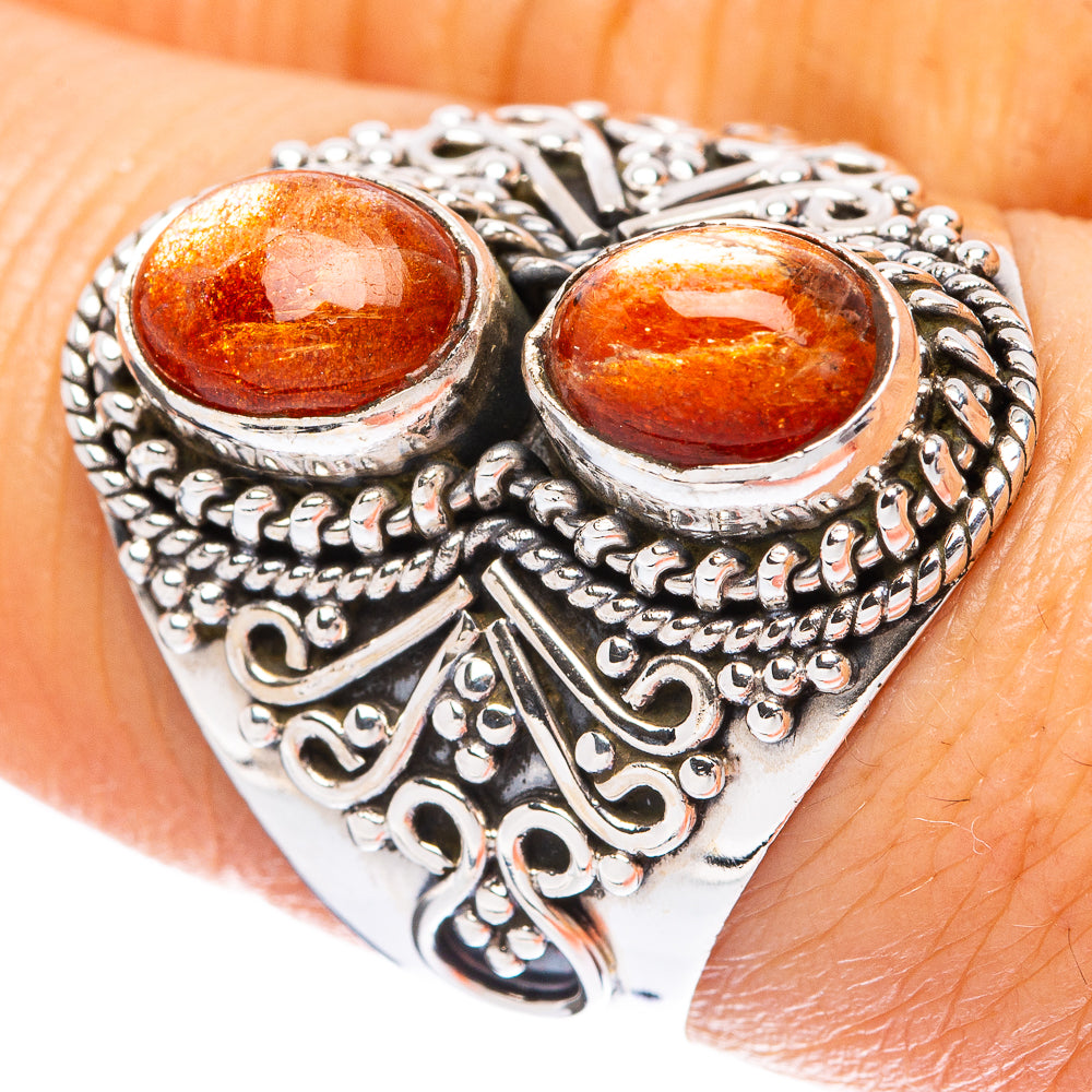 Sunstone Ring Size 8.5 (925 Sterling Silver) R4223