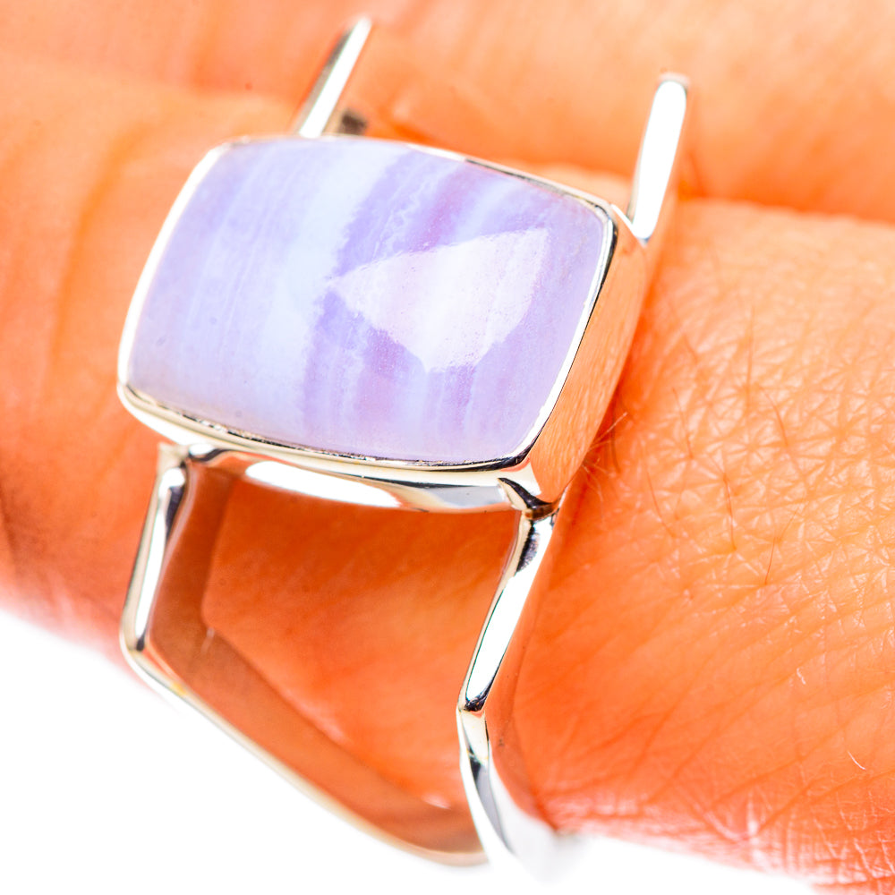 Premium Blue Lace Agate Ring Size 8 (925 Sterling Silver) RING138125
