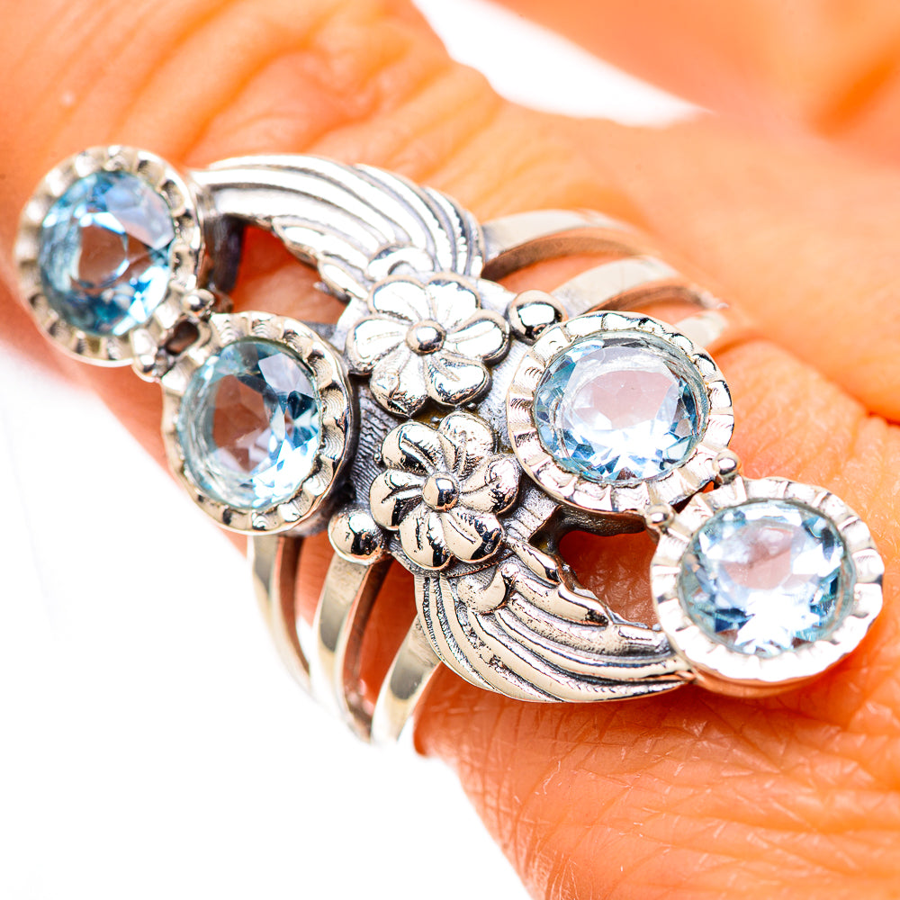 Large Blue Topaz 925 Sterling Silver Ring Size 8.75 (925 Sterling Silver) RING139622
