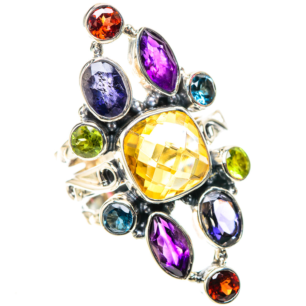 Signature Large Citrine, Amethyst, Tanzanite, Peridot, Garnet, Blue Topaz Ring Size 8 (925 Sterling Silver) RING138278