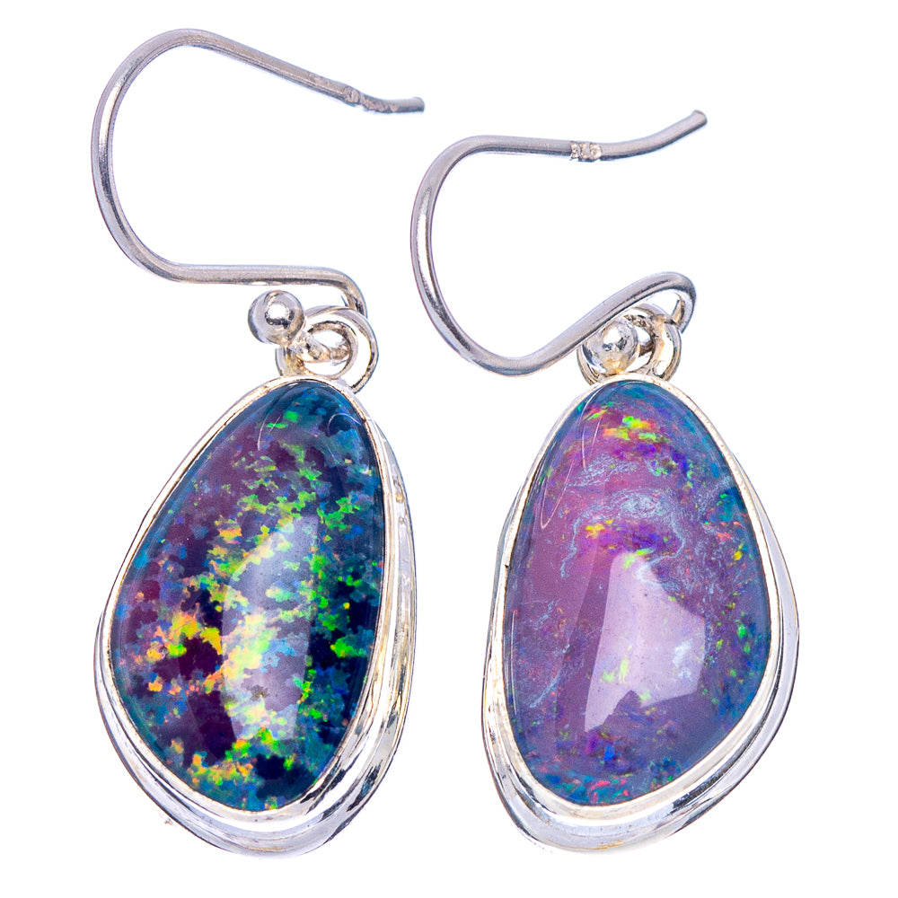 Rare Triplet Opal Earrings 1 1/4" (925 Sterling Silver) E1859