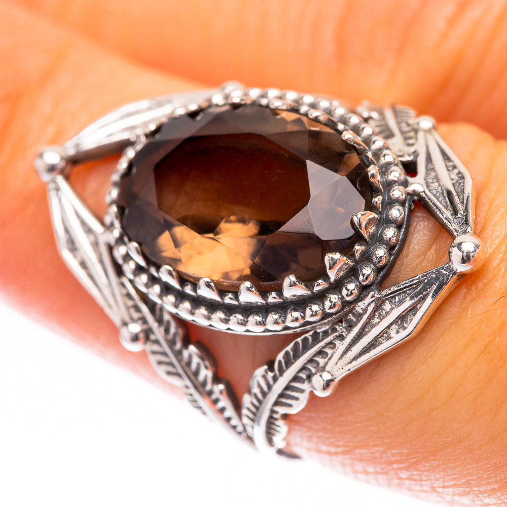Smoky Quartz Ring Size 6.5 (925 Sterling Silver) R140516