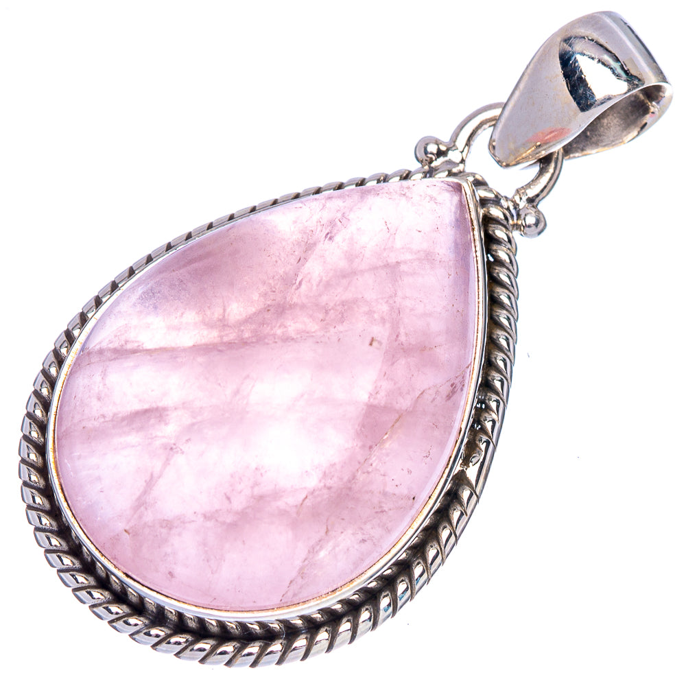 Rose Quartz Pendant 1 1/2" (925 Sterling Silver) P40596