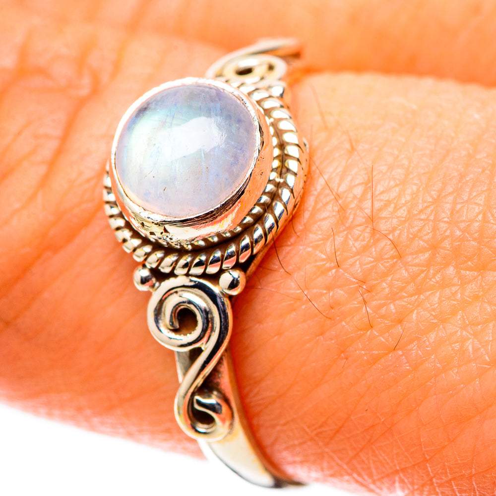 Rainbow Moonstone Dainty Ring Size 8 (925 Sterling Silver) RING138188