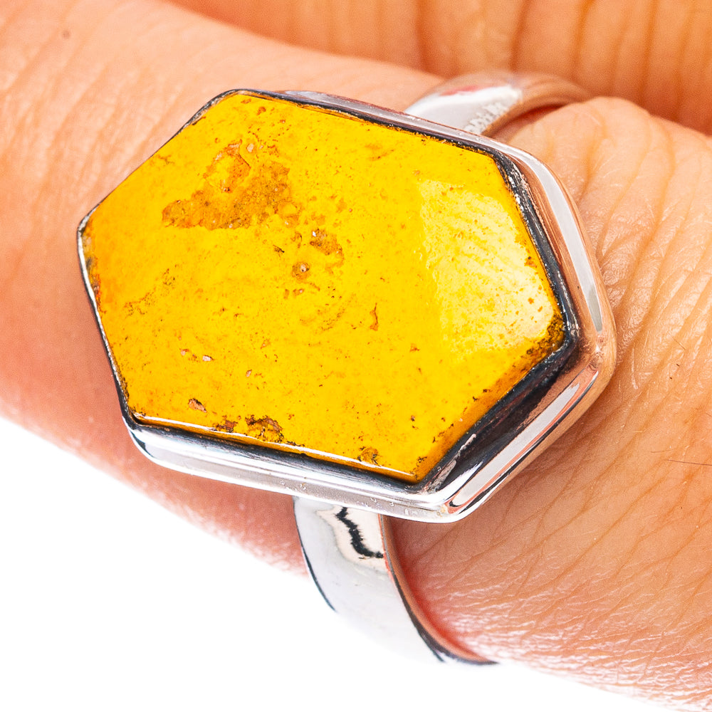 Bumble Bee Jasper Ring Size 8.5 (925 Sterling Silver) R4938