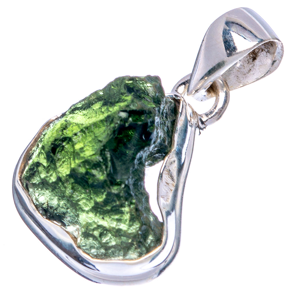 Rare Moldavite Pendant 1" (925 Sterling Silver) P43492