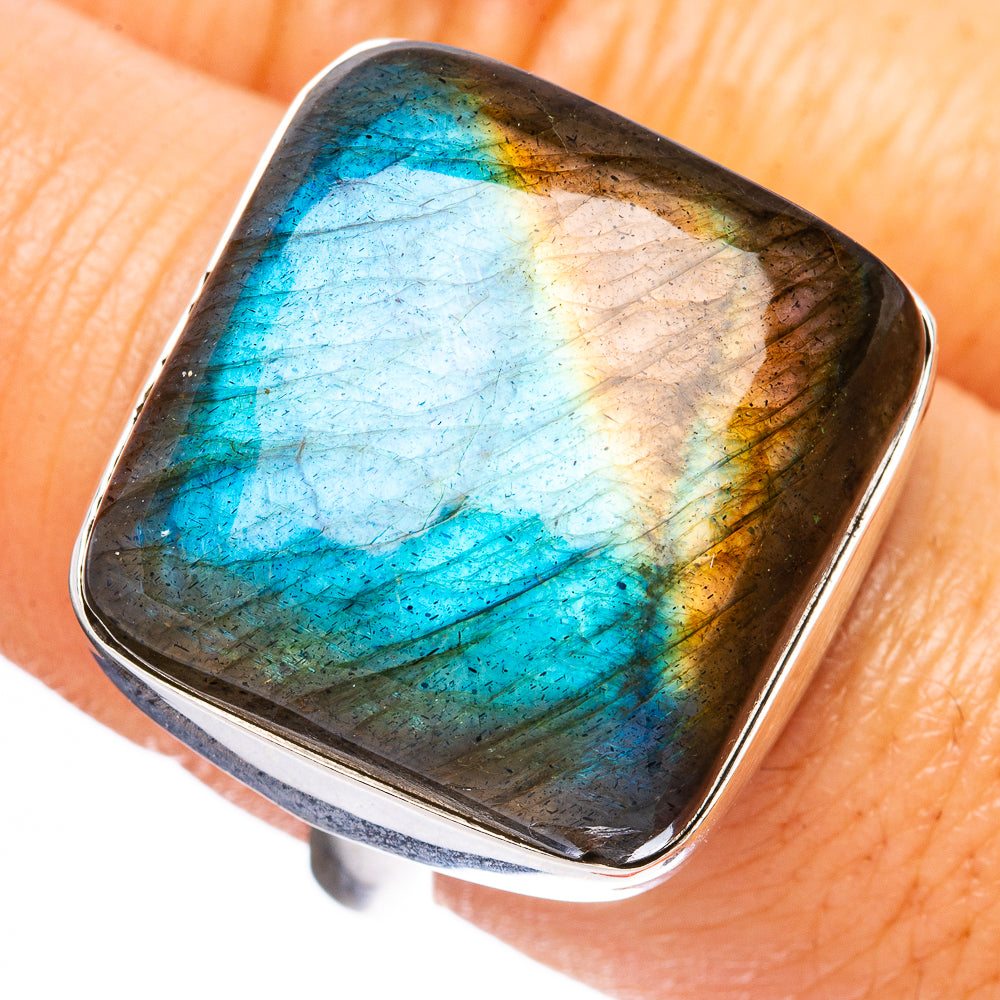 Labradorite Ring Size 8 (925 Sterling Silver) R3804