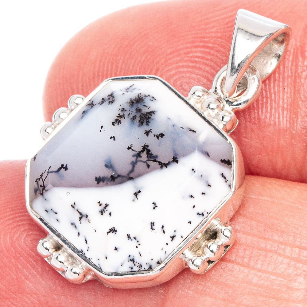 Premium Dendritic Opal Pendant 1 1/8" (925 Sterling Silver) P41167