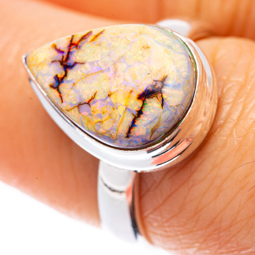 Rare Sterling Opal Ring Size 7.25 (925 Sterling Silver) R2166