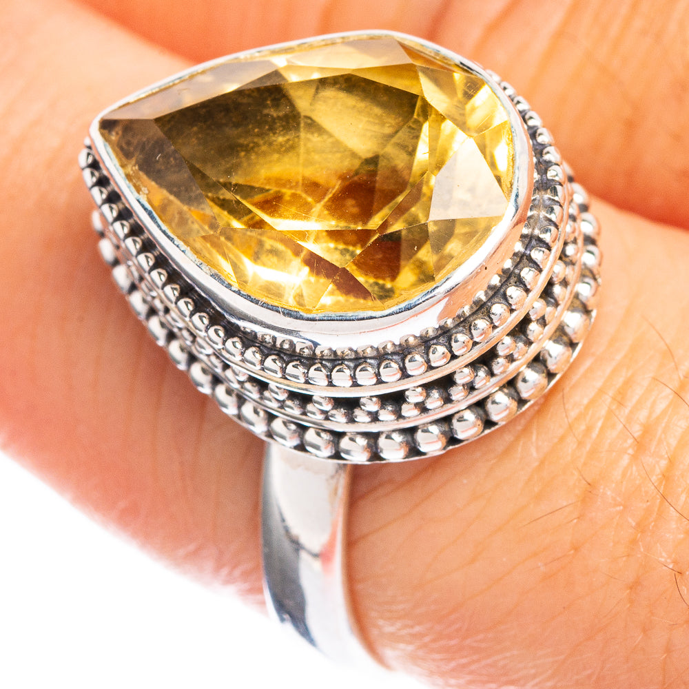 Faceted Citrine Ring Size 7.75 (925 Sterling Silver) R144267