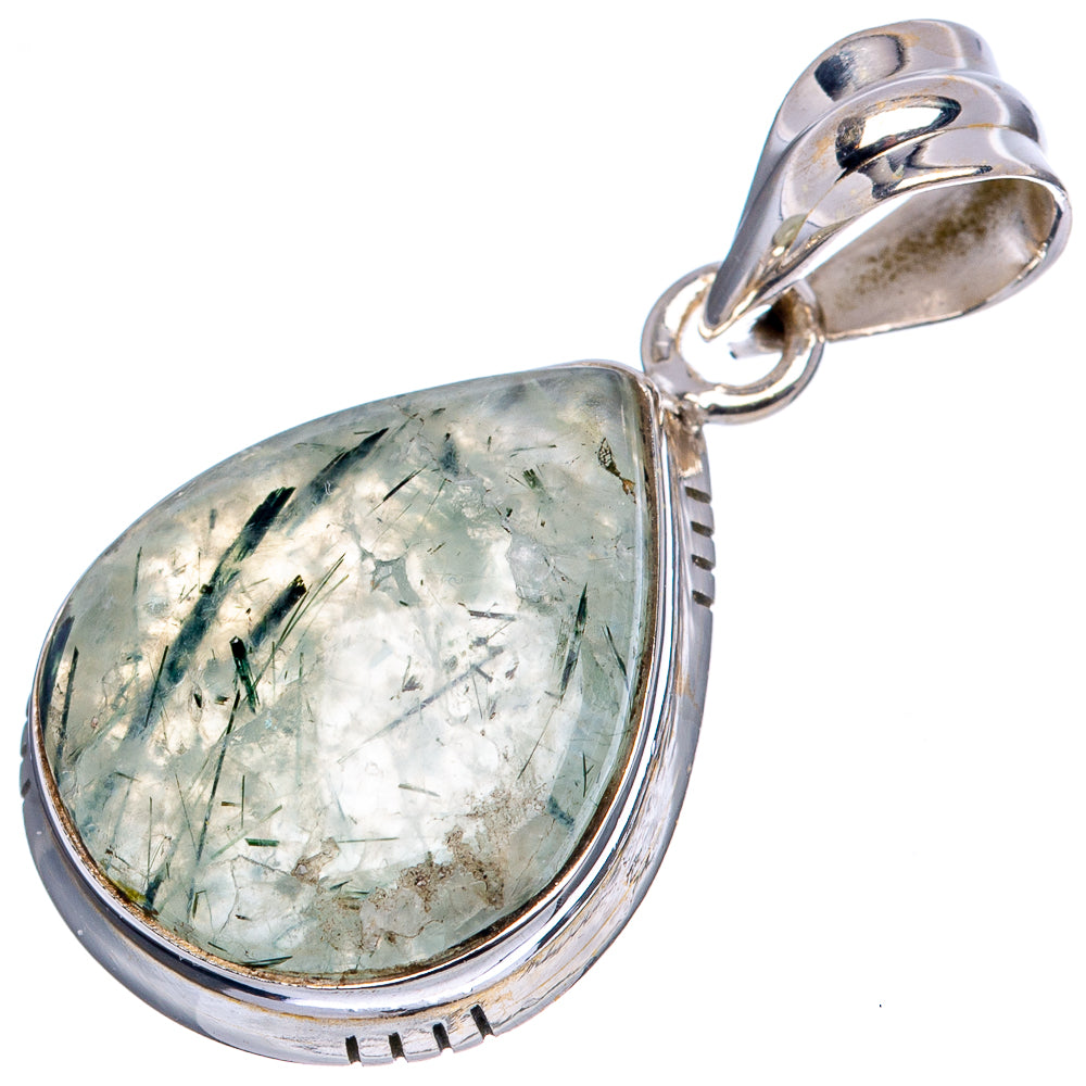 Prehnite Pendant 1 3/8" (.925 Sterling Silver)