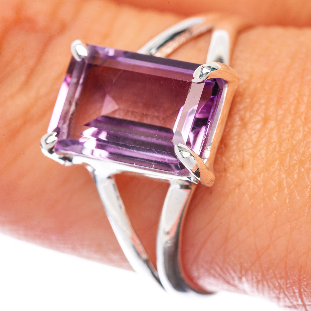 Faceted Amethyst Ring Size 9 (925 Sterling Silver) R145161